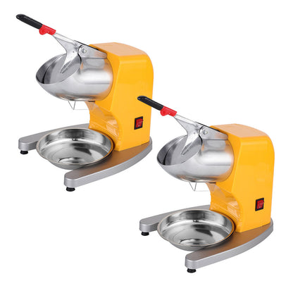 SOGA 2X Ice Shaver Electric Stainless Steel Ice Crusher Slicer Machine Commercial Yellow LUZ-IceShaverYellowDoubleX2