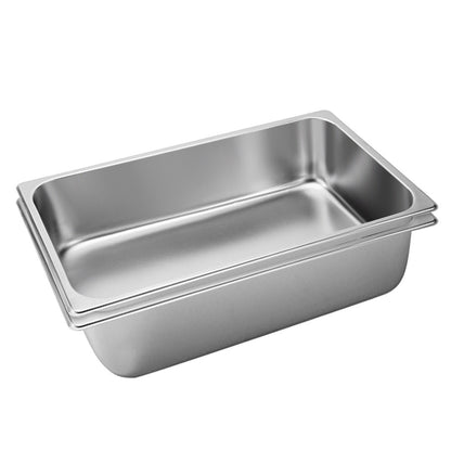 SOGA 2X Gastronorm GN Pan Full Size 1/1 GN Pan 15cm Deep Stainless Steel Tray LUZ-GastronormPans5405X2