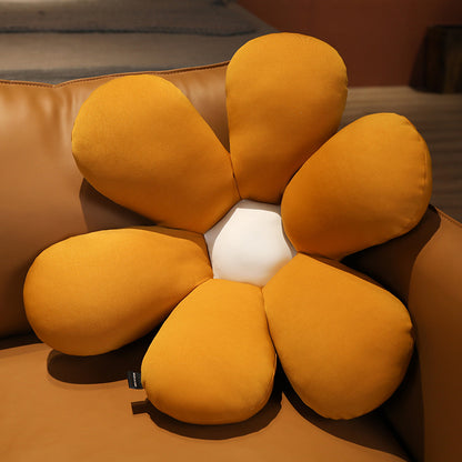 SOGA Coffee Daisy Flower Shape Cushion Soft Leaning Bedside Pad Floor Plush Pillow Home Decor LUZ-SCushion073