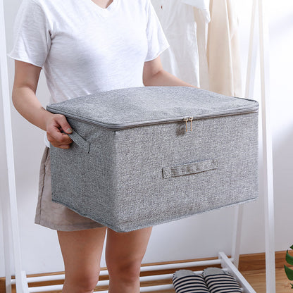 SOGA Grey Large Portable Double Zipper Storage Box Moisture Proof Clothes Basket Foldable Home Organiser LUZ-SBox022