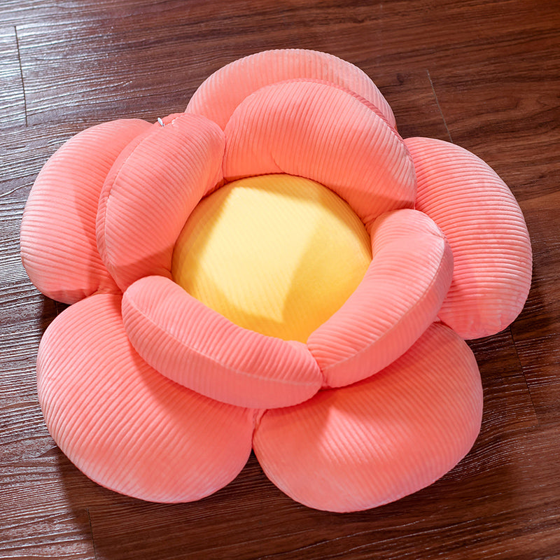 SOGA Red Double Flower Shape Cushion Soft Bedside Floor Plush Pillow Home Decor LUZ-SCushion002