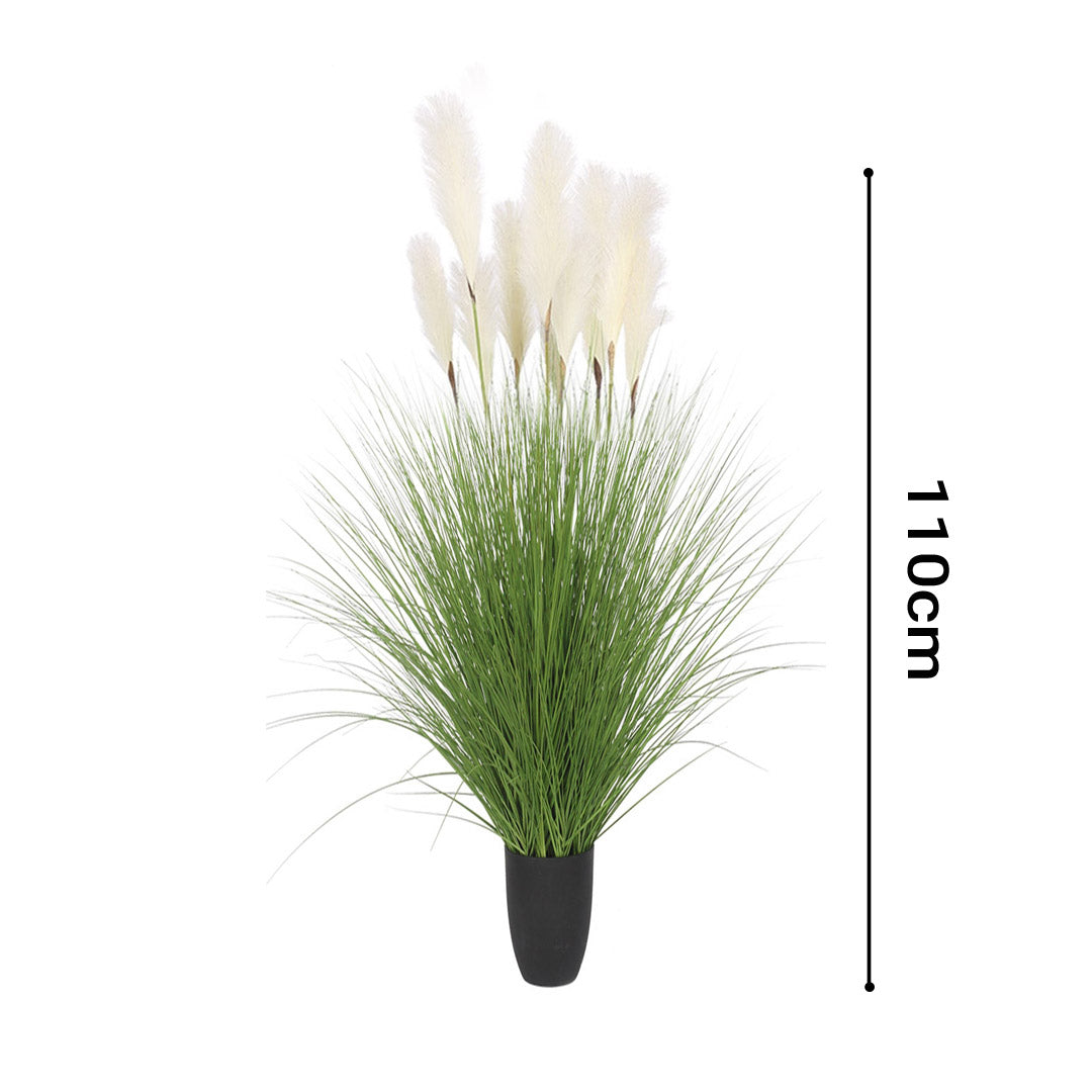 SOGA 4X 110cm Artificial Indoor Potted Reed Bulrush Grass Tree Fake Plant Simulation Decorative LUZ-APlantFH6022X4