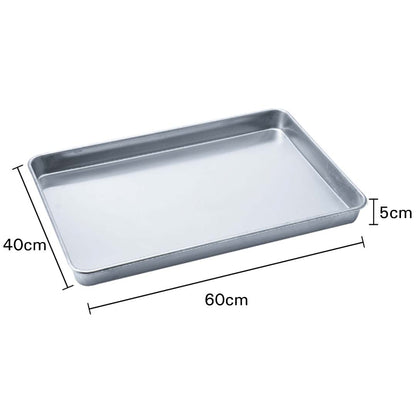 SOGA 8X Aluminium Oven Baking Pan Cooking Tray for Bakers Gastronorm 60*40*5cm LUZ-GastronormPlate6040X8