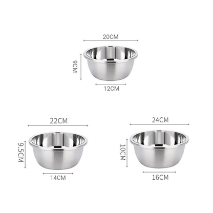 SOGA 2X Stainless Steel Nesting Basin Colander Perforated Kitchen Sink Washing Bowl Metal Basket Strainer Set of 3 LUZ-Bowl609X2