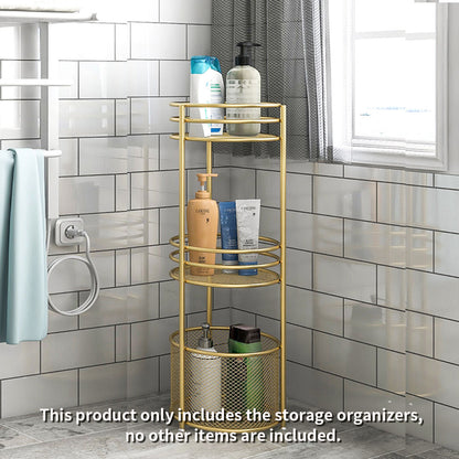 SOGA 2X 3 Tier Bathroom Freestanding Storage Shelf Multifunctional Display Rack Organiser with Basket LUZ-FPotZWJ15X2