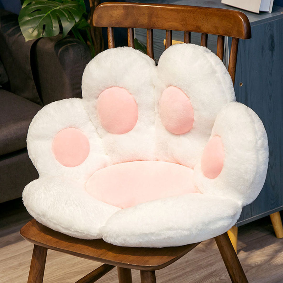 SOGA 2X White Paw Shape Cushion Warm Lazy Sofa Decorative Pillow Backseat Plush Mat Home Decor LUZ-SCushion015X2