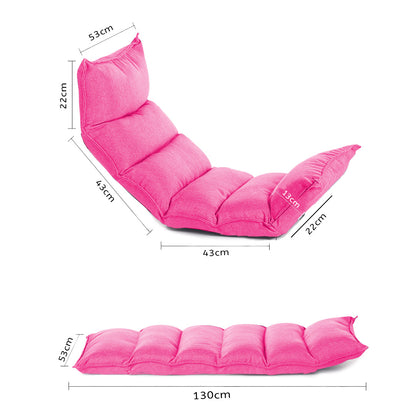 SOGA 4X Foldable Tatami Floor Sofa Bed Meditation Lounge Chair Recliner Lazy Couch Pink LUZ-LoungeLeatherPinkX4