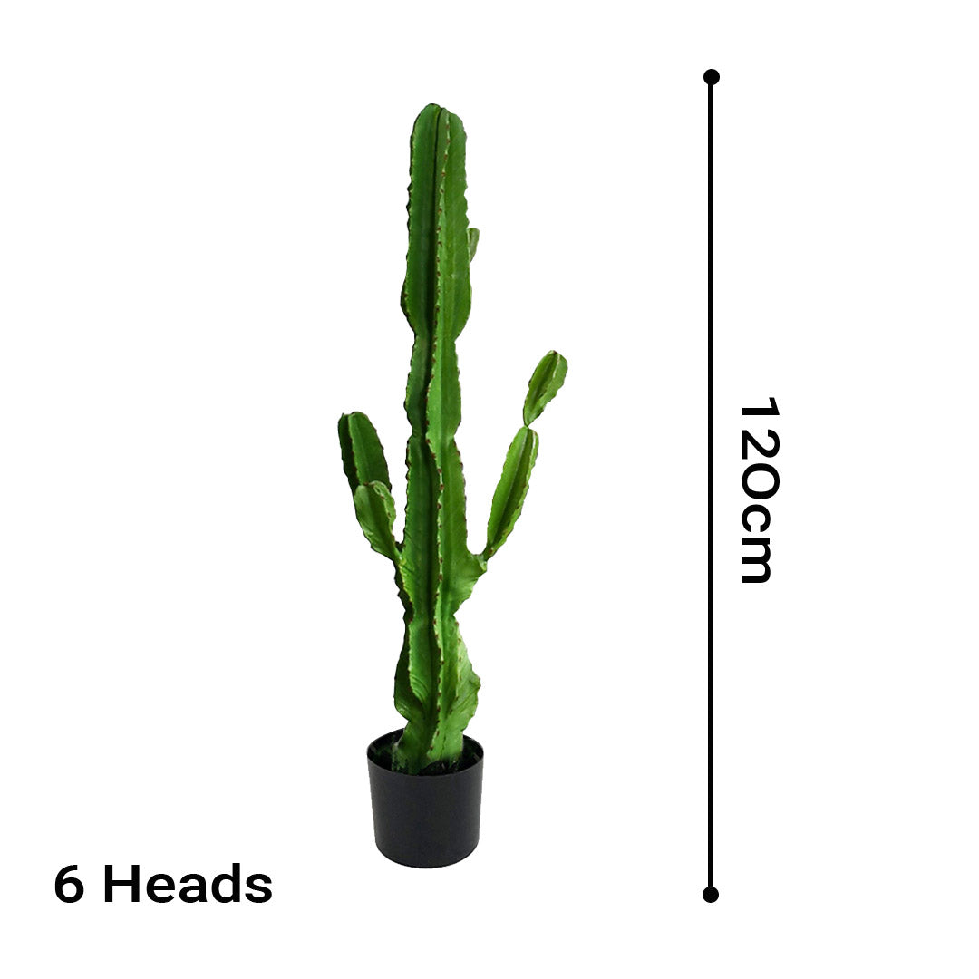 SOGA 4X 120cm Green Artificial Indoor Cactus Tree Fake Plant Simulation Decorative 6 Heads LUZ-APlantFH1206X4