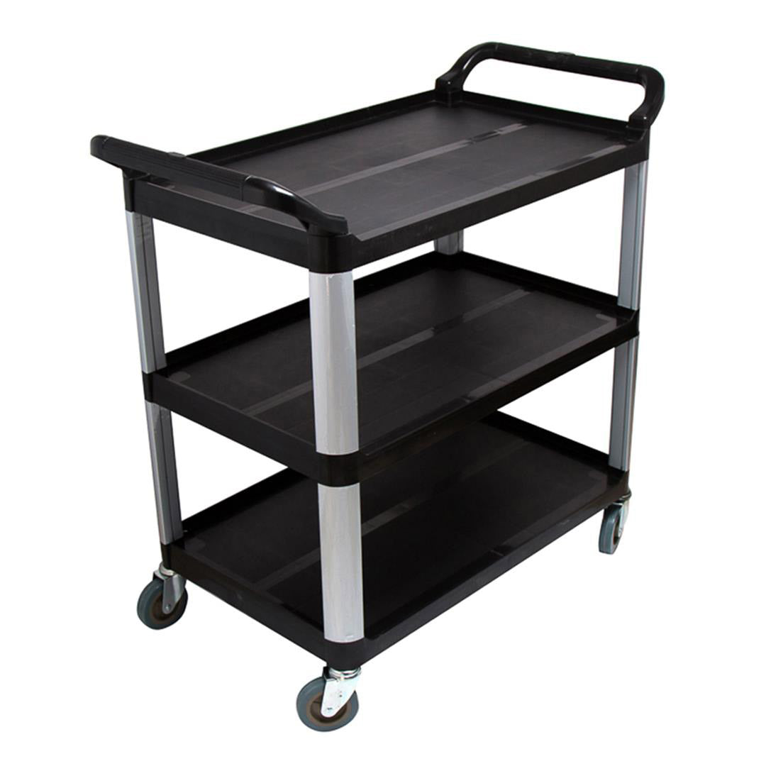 SOGA 2X 3 Tier 83x43x95cm Food Trolley Food Waste Cart w/ 2 Bins Storage Kitchen Small LUZ-FoodCartRubbishWithWasteBinsSX2