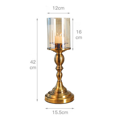 SOGA 42cm Gold Nordic Deluxe Candlestick Candle Holder Stand Pillar Glass /Iron LUZ-CandleStick3452