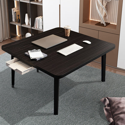 SOGA 2X  Black Portable Floor Table Small Square Space-Saving Mini Desk Home Decor LUZ-FloorTable502X2