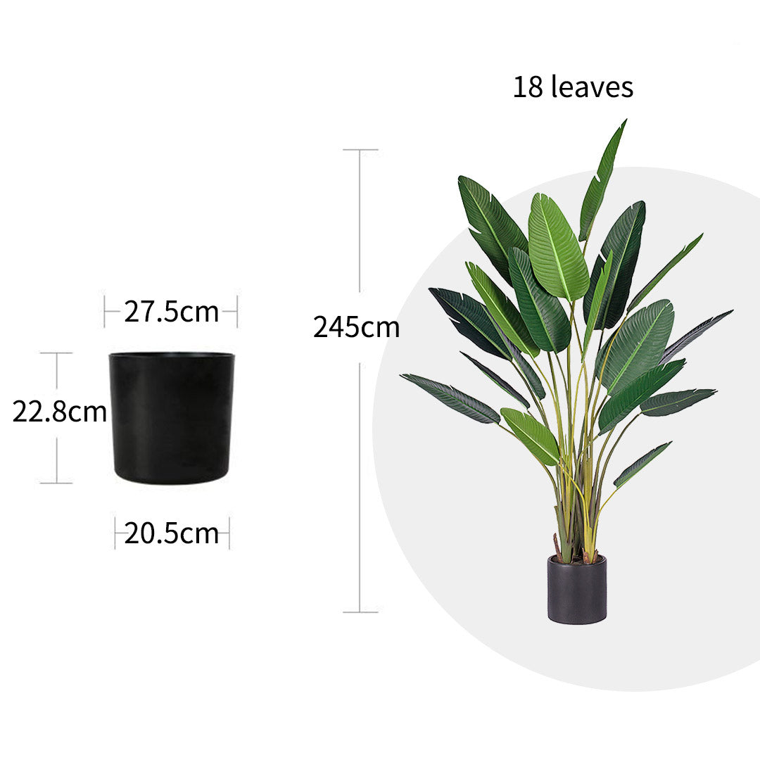 SOGA 4X 245cm Artificial Giant Green Birds of Paradise Tree Fake Tropical Indoor Plant Home Office Decor LUZ-APlantM24518X4