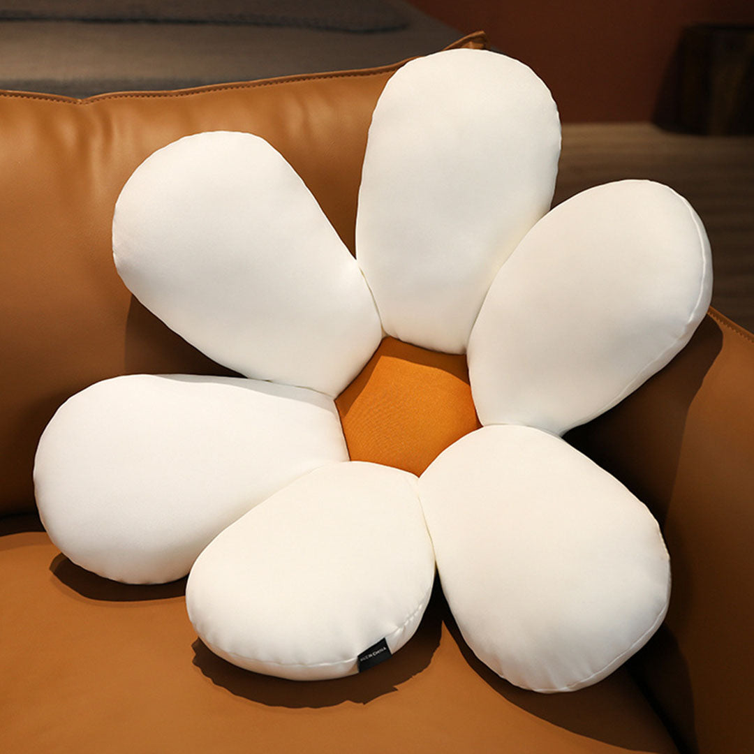 SOGA White Daisy Flower Shape Cushion Soft Leaning Bedside Pad Floor Plush Pillow Home Decor LUZ-SCushion071