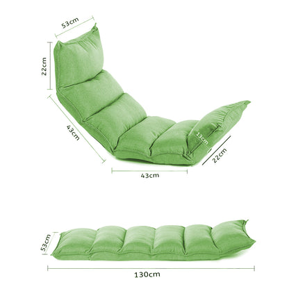 SOGA 2X Foldable Tatami Floor Sofa Bed Meditation Lounge Chair Recliner Lazy Couch Green LUZ-LoungeLeatherGreenX2