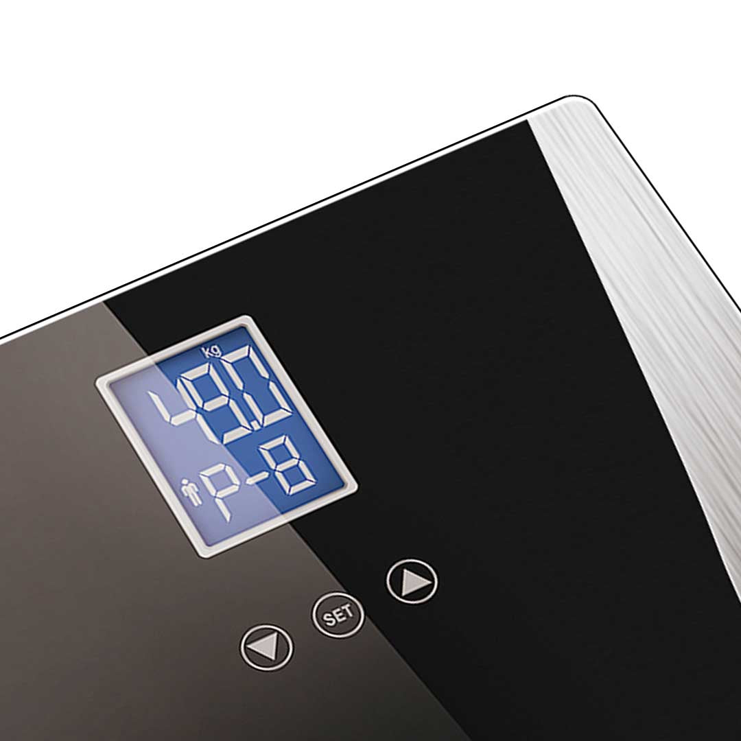 SOGA Wireless Digital Body Fat LCD Bathroom Weighing Scale Electronic Weight Tracker Black LUZ-BodyFatScale1304Black