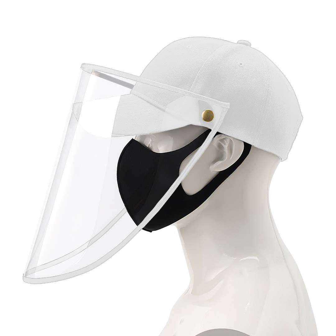 Outdoor Protection Hat Anti-Fog Pollution Dust Protective Cap Full Face HD Shield Cover Adult White LUZ-HatAdultWHTX1