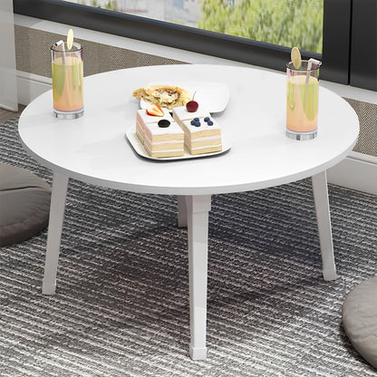 SOGA 2X White Portable Floor Table Small Round Space-Saving Mini Desk Home Decor LUZ-FloorTable506X2