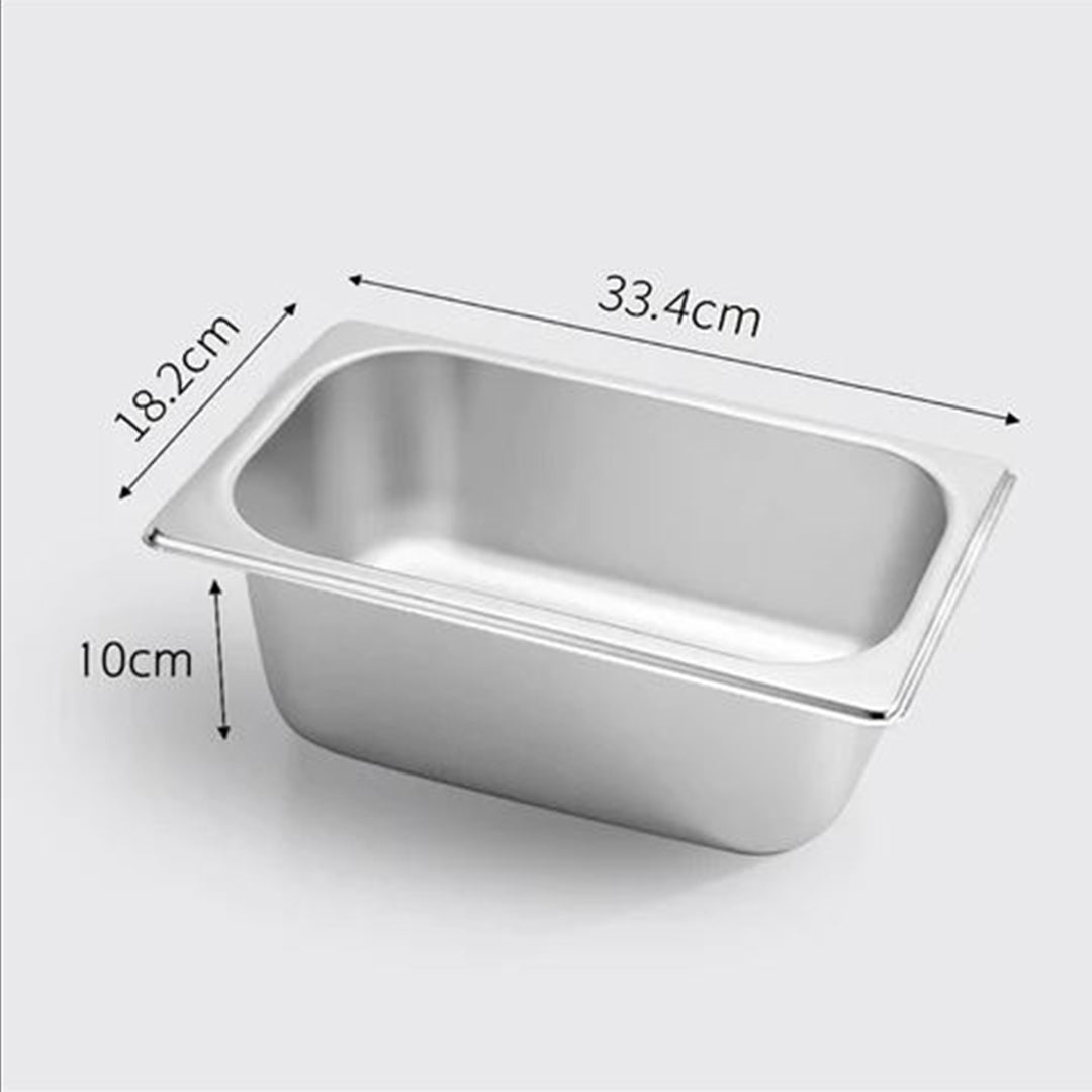 SOGA 2X Gastronorm GN Pan Full Size 1/3 GN Pan 10cm Deep Stainless Steel Tray LUZ-GastronormPans5416X2