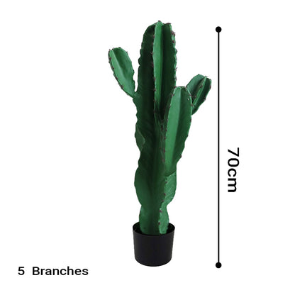 SOGA 70cm Green Artificial Indoor Cactus Tree Fake Plant Simulation Decorative 5 Heads LUZ-APlantFHLT705
