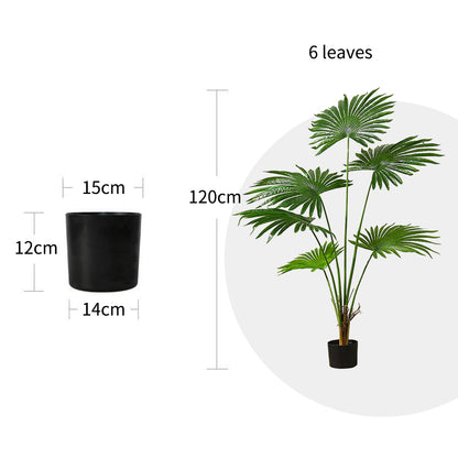 SOGA 2X 120cm Artificial Natural Green Fan Palm Tree Fake Tropical Indoor Plant Home Office Decor LUZ-APlantSKS1267X2