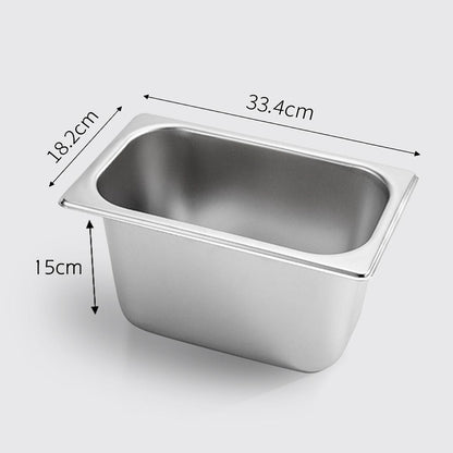 SOGA Gastronorm GN Pan Full Size 1/3 GN Pan 15cm Deep Stainless Steel Tray LUZ-GastronormPans5417X1