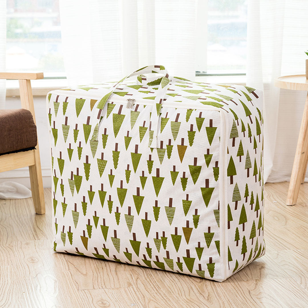 SOGA Green Pine Tree Super Large Storage Luggage Bag Double Zipper Foldable Travel Organiser Essentials LUZ-SBox212