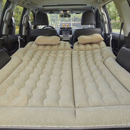 SOGA 2X Beige Inflatable Car Boot Mattress Portable Camping Air Bed Travel Sleeping Essentials LUZ-CarMat015X2