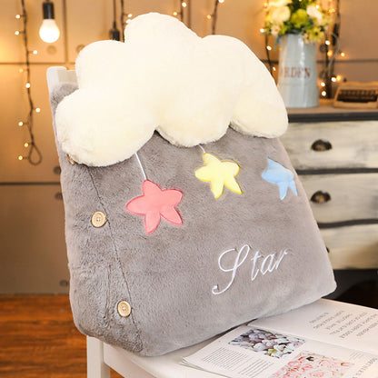 SOGA 2X Grey Cute Cloud Cushion Soft Leaning Lumbar Wedge Pillow Bedside Plush Home Decor LUZ-SCushion031X2