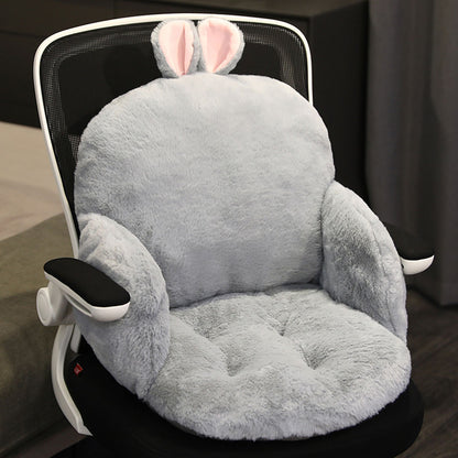 SOGA 2X Gray Bunny Shape Cushion Soft Leaning Bedside Pad Sedentary Plushie Pillow Home Decor LUZ-SCushion092X2