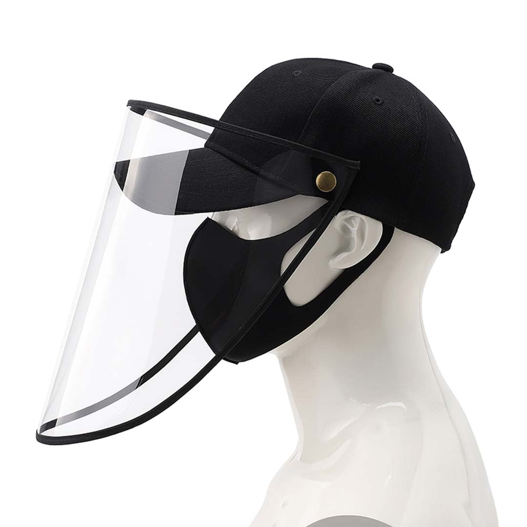 Outdoor Protection Hat Anti-Fog Pollution Dust Protective Cap Full Face HD Shield Cover Adult Black LUZ-HatAdultBLKX1