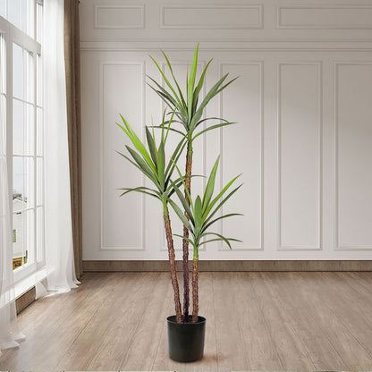 SOGA 2X 150cm Artificial Natural Green Dracaena Yucca Tree Fake Tropical Indoor Plant Home Office Decor LUZ-APlantJL1503QX2