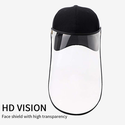 Outdoor Protection Hat Anti-Fog Pollution Dust Protective Cap Full Face HD Shield Cover Adult Black LUZ-HatAdultBLKX1