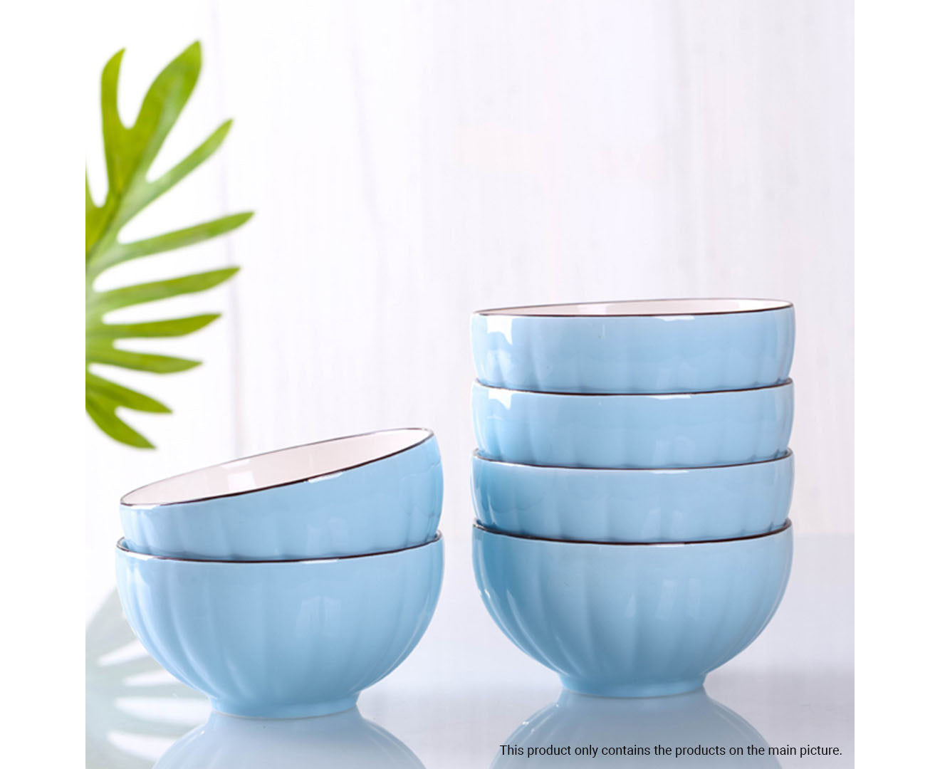 SOGA Blue Japanese Style Ceramic Dinnerware Crockery Soup Bowl Plate Server Kitchen Home Decor Set of 9 LUZ-BowlG305