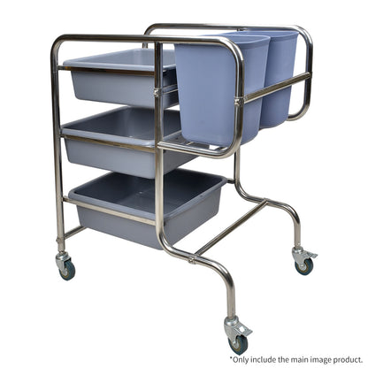 SOGA 3 Tier Food Trolley Food Waste Cart Five Buckets Kitchen Food Utility 80x43x89cm Round LUZ-FoodCart1212