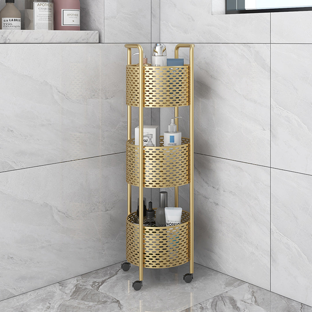 SOGA 3 Tier Bathroom Shelf Multifunctional Storage Display Rack Organiser with wheels LUZ-FPotZWJ25