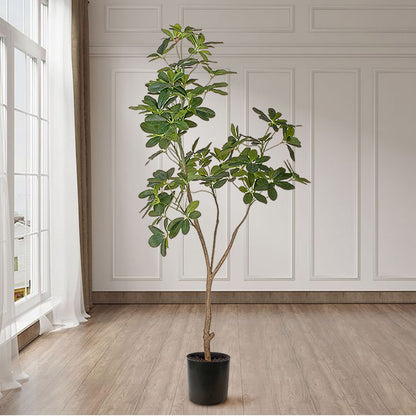 SOGA 4X 160cm Artificial Natural Green Schefflera Dwarf Umbrella Tree Fake Tropical Indoor Plant Home Office Decor LUZ-APlantQXY160X4