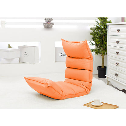 SOGA 4X Foldable Tatami Floor Sofa Bed Meditation Lounge Chair Recliner Lazy Couch Orange LUZ-LoungeLeatherOrangeX4