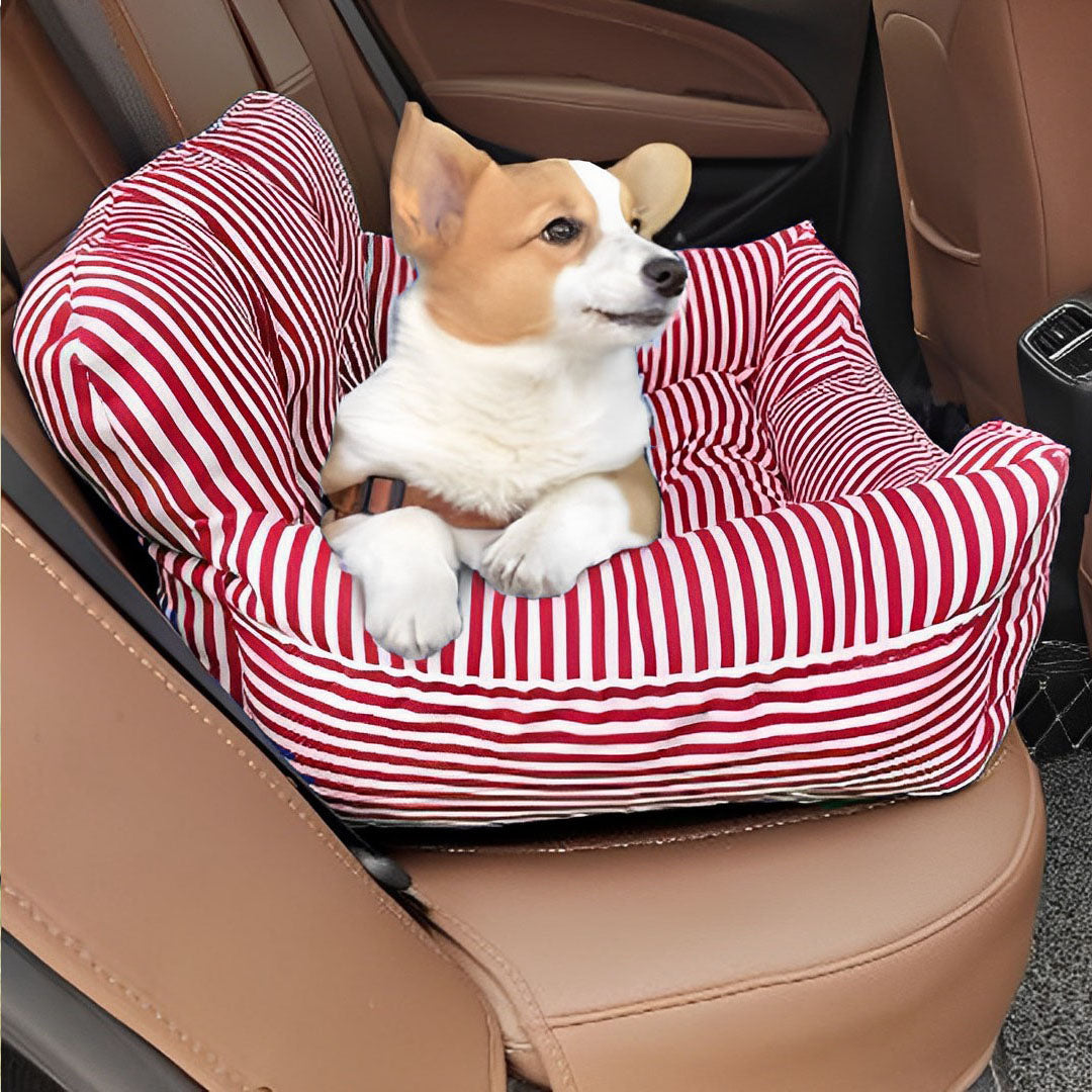 SOGA 2X Red Pet Car Seat Sofa Safety Soft Padded Portable Travel Carrier Bed LUZ-CarPet250X2