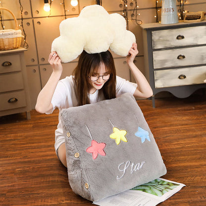 SOGA 2X Grey Cute Cloud Cushion Soft Leaning Lumbar Wedge Pillow Bedside Plush Home Decor LUZ-SCushion031X2