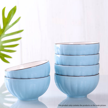 SOGA Blue Japanese Style Ceramic Dinnerware Crockery Soup Bowl Plate Server Kitchen Home Decor Set of 7 LUZ-BowlG302
