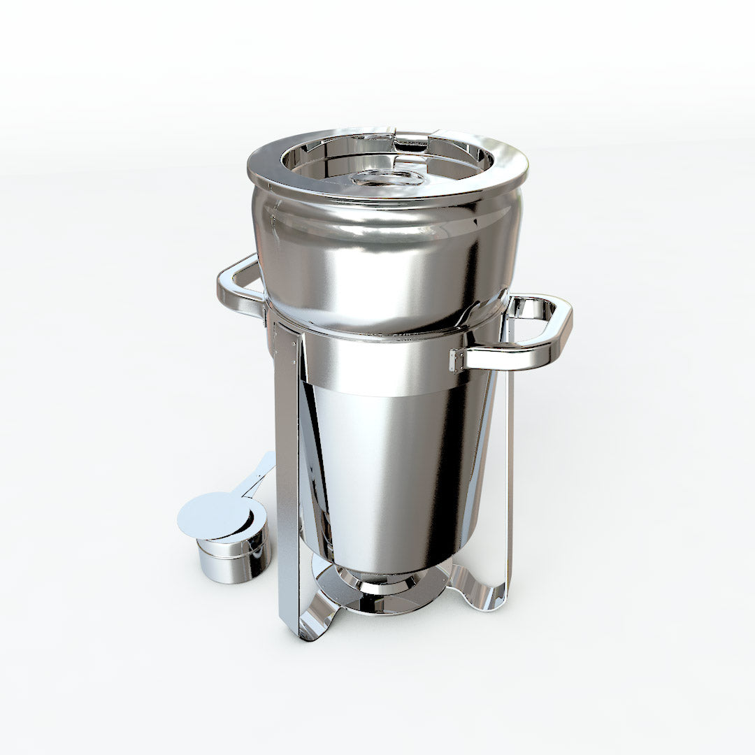 SOGA 4X 11L Round Stainless Steel Soup Warmer Marmite Chafer Full Size Catering Chafing Dish LUZ-ChafingDish5616X4