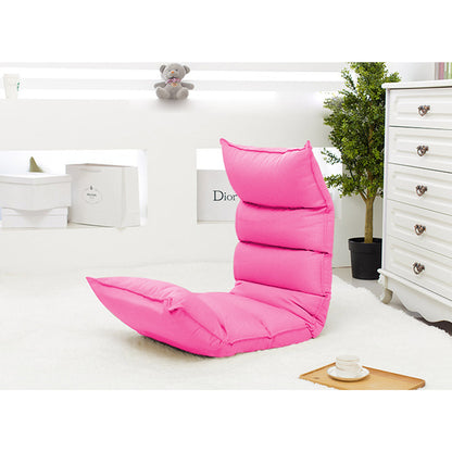 SOGA 4X Foldable Tatami Floor Sofa Bed Meditation Lounge Chair Recliner Lazy Couch Pink LUZ-LoungeLeatherPinkX4