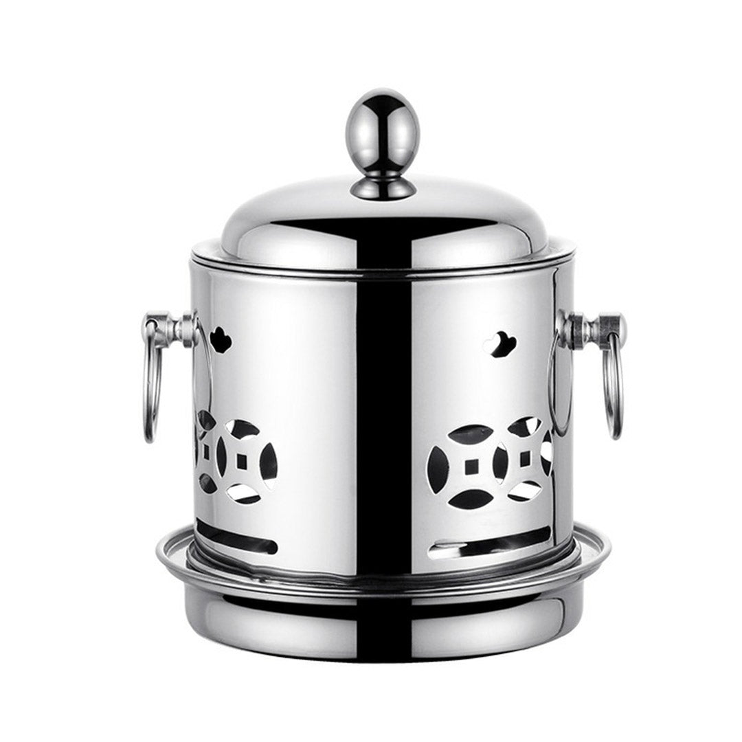 SOGA 4X Stainless Steel Mini Asian Buffet Hot Pot Single Person Shabu Alcohol Stove Burner with Lid LUZ-ChafingDishHotPot5X4