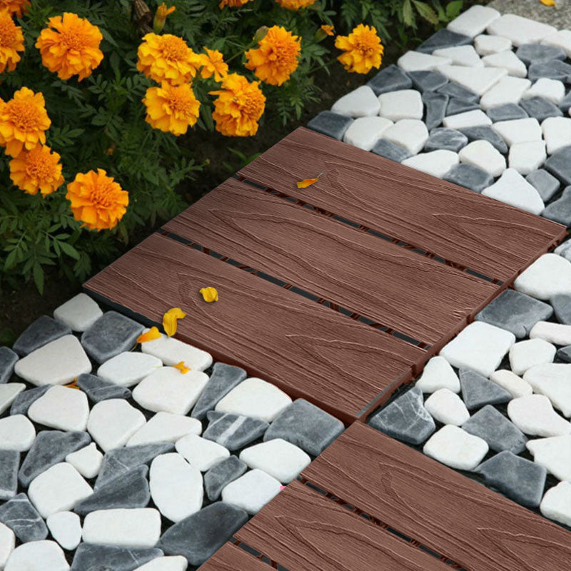 SOGA 11 pcs Dark Chocolate DIY Wooden Composite Decking Tiles Garden Outdoor Backyard Flooring Home Decor LUZ-Deck5032