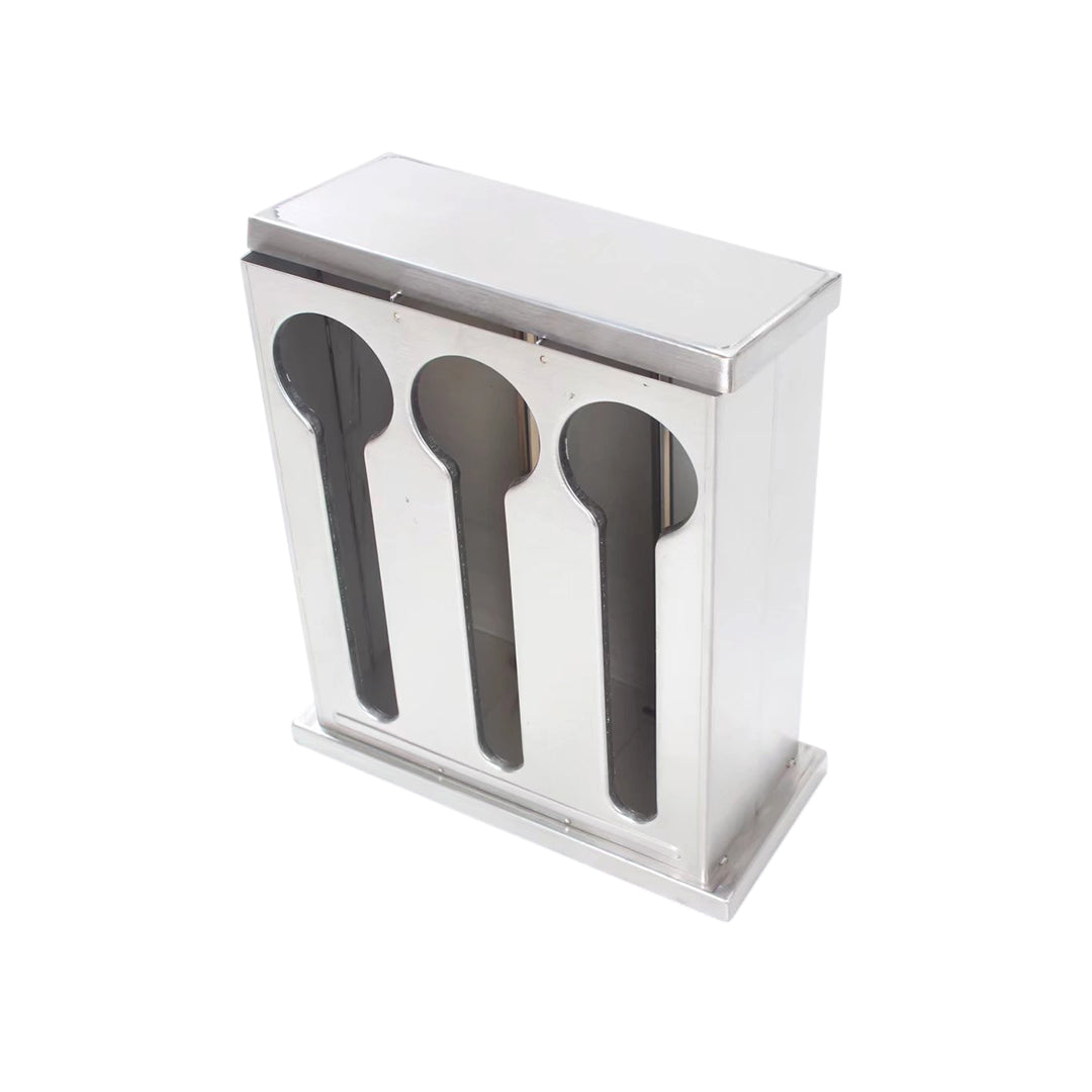 SOGA Stainless Steel Buffet Restaurant Spoon Utensil Holder Storage Rack 3 Holes LUZ-CutleryHolder4630