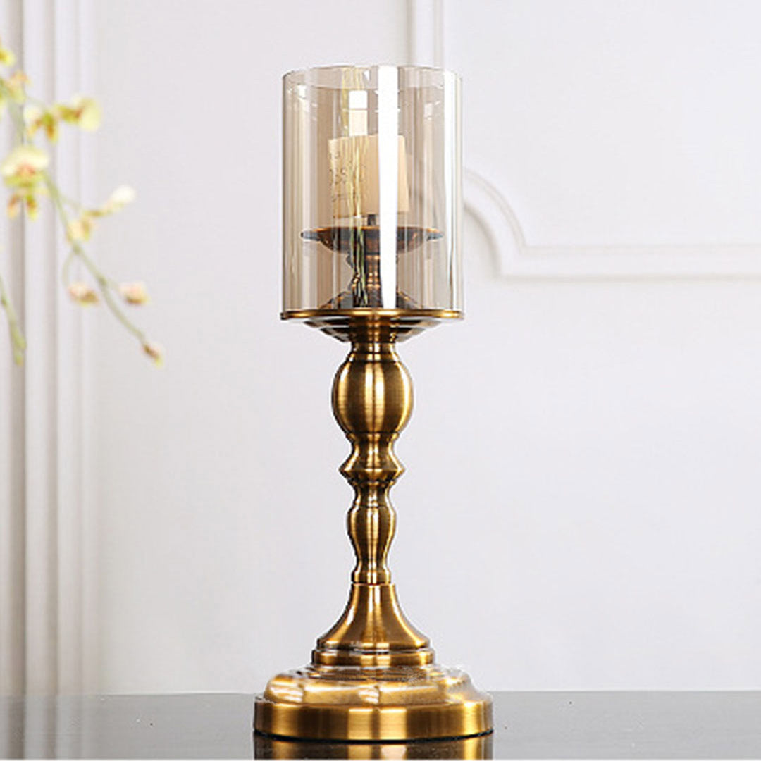SOGA 42cm Gold Nordic Deluxe Candlestick Candle Holder Stand Pillar Glass /Iron LUZ-CandleStick3452