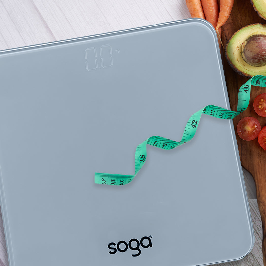 SOGA 180kg Digital Fitness Weight Bathroom Gym Body Glass LCD Electronic Scales White LUZ-BodyWeightScaleWhite