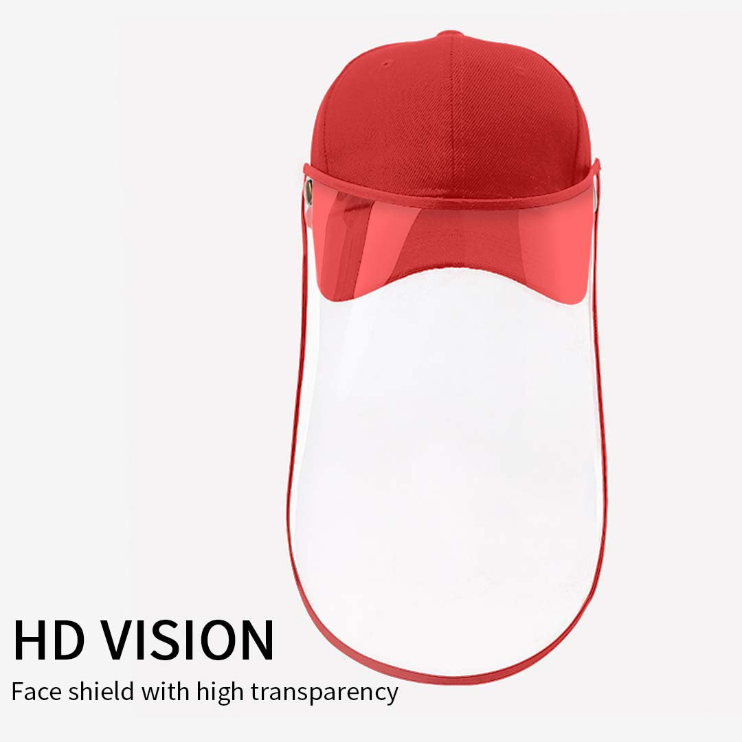 Outdoor Protection Hat Anti-Fog Pollution Dust Protective Cap Full Face HD Shield Cover Kids Red LUZ-HatKidsRED