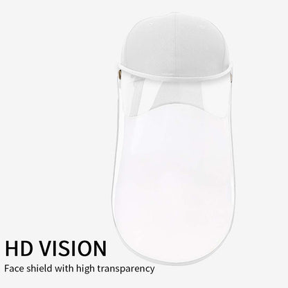 Outdoor Protection Hat Anti-Fog Pollution Dust Protective Cap Full Face HD Shield Cover Adult White LUZ-HatAdultWHTX1