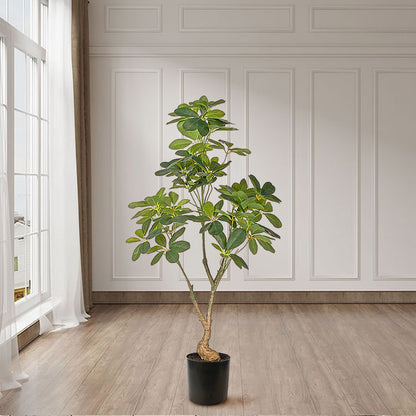 SOGA 120cm Artificial Natural Green Schefflera Dwarf Umbrella Tree Fake Tropical Indoor Plant Home Office Decor LUZ-APlantQXY120